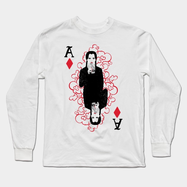 Addams Playing Card - Wednesday Long Sleeve T-Shirt by polliadesign